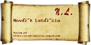 Novák Letícia névjegykártya